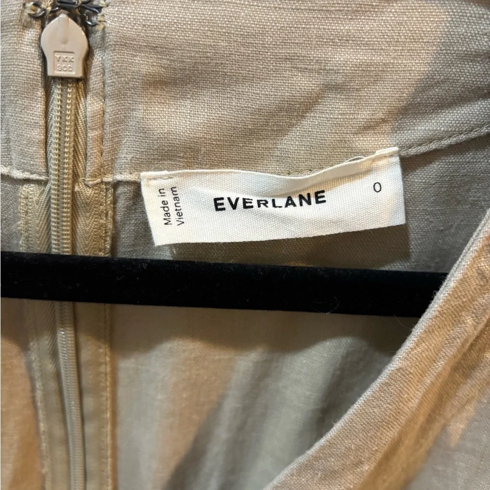 Everlane 100% European Flax Linen Wrap Jumpsuit – Size 0 Neutral Wide Leg